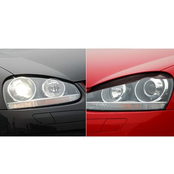 2 PCS Carbon Fiber Car Lamp Eyebrow Decorative Sticker for Volkswagen Golf 5 / MK5 - Image 7