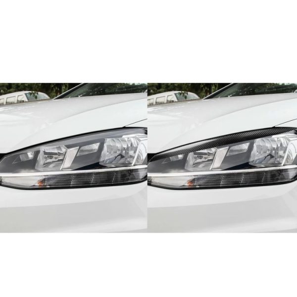 2 PCS Carbon Fiber Car Lamp Eyebrow Decorative Sticker for 2013-2018 Volkswagen Golf 7 / MK7 - Image 7