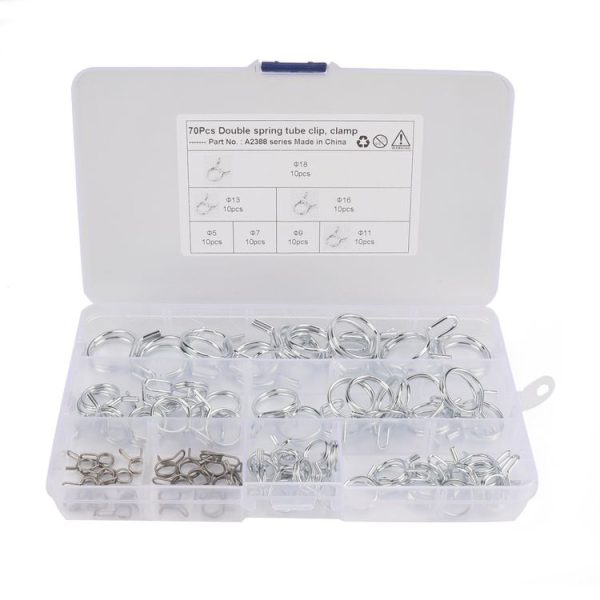 70 PCS Double Wire Spring Tube Clamp Water Pipe Clamps, Size: 5.0-18mm - Image 5