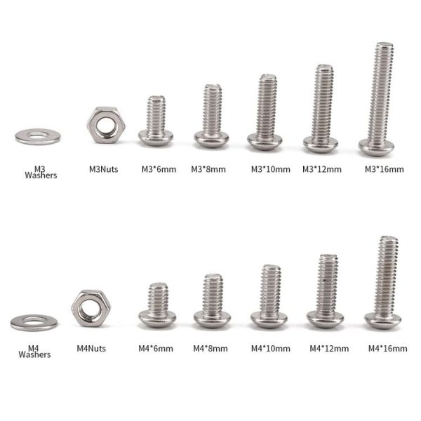 320 PCS 304 Stainless Steel Screws and Nuts Hex Socket Head Cap Screws Gasket Wrench Assortment Set Kit - Image 5