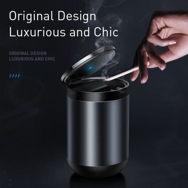 Baseus Premium Universal Portable Car Trash Rubbish Bin Ashtray (Dark Gray) - Image 3