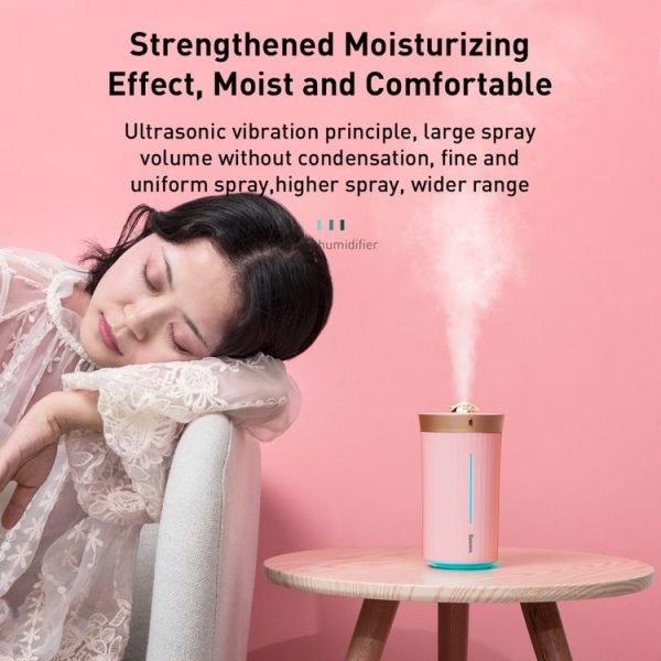 Baseus Whale Car / Home Humidifier Air Purifier Humidifier (Pink) - Image 5