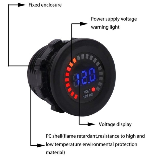 Universal Car 12V Color Screen Voltmeter - Image 4