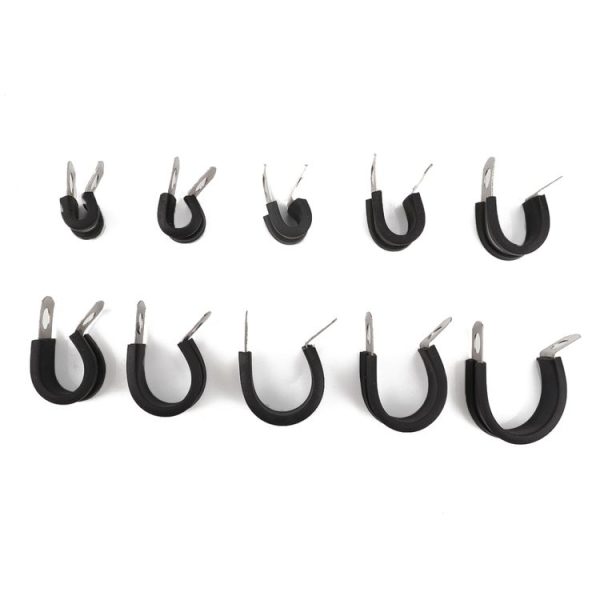 10 PCS Car Rubber Cushion Pipe Clamps Stainless Steel Clamps, Size: 3 / 2 inch (38mm) - Image 4