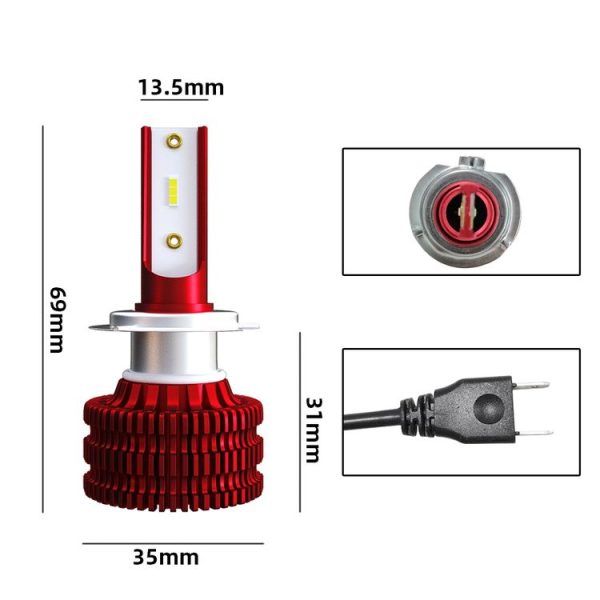 2 PCS KINGSOFE K5 H7 DC9-36V / 18W / 2000LM / 6000K IP68 Car LED Headlight Lamps (Cool White) - Image 3