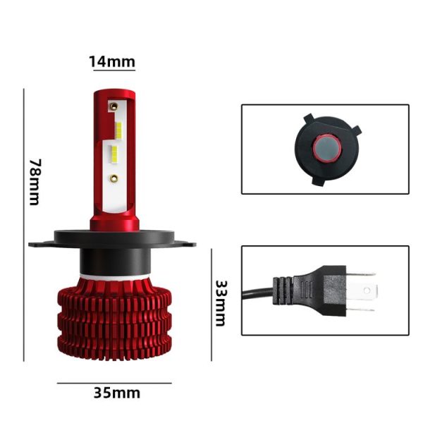 2 PCS KINGSOFE K5 H4 DC9-36V / 18W / 2000LM / 6000K IP68 Car LED Headlight Lamps (Cool White) - Image 3