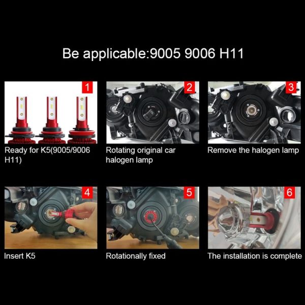 2 PCS KINGSOFE K5 9006 / HB4 DC9-36V / 18W / 2000LM / 6000K IP68 Car LED Headlight Lamps (Cool White) - Image 8