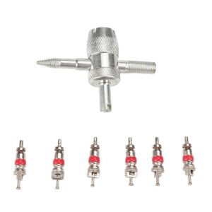 4 in 1 Remover Tool + 6 Car Trunk Motorcycles Tire Valve