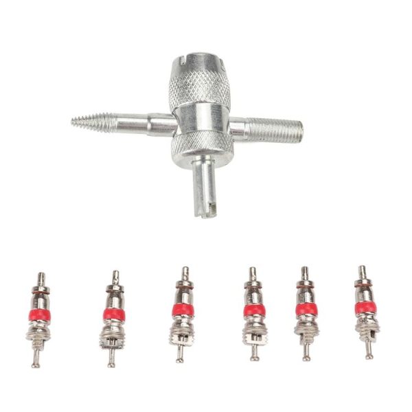 4 in 1 Remover Tool + 6 Car Trunk Motorcycles Tire Valve
