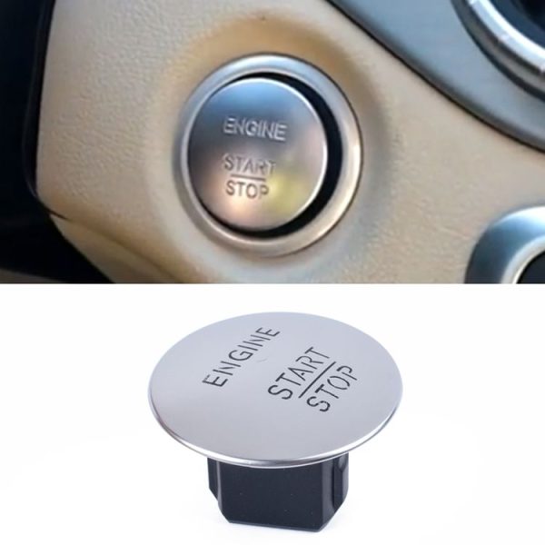 Car Keyless Switch Engine Start Key Push Button 2215450514 for Mercedes-Benz W164 W205 (Silver)