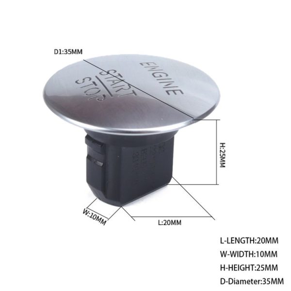 Car Keyless Switch Engine Start Key Push Button 2215450514 for Mercedes-Benz W164 W205 (Silver) - Image 4
