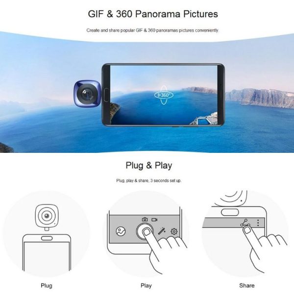 Huawei CV60 Panoramic Camera with Dual 13 Megapixel Lens, Support 360 Degree Photo / Video, Asteroid / Crystal Ball / Fish Eye Effect, Self-timer, Social Sharing, Animation Production, VR Browsing (Blue) - Image 7