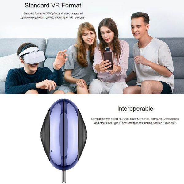 Huawei CV60 Panoramic Camera with Dual 13 Megapixel Lens, Support 360 Degree Photo / Video, Asteroid / Crystal Ball / Fish Eye Effect, Self-timer, Social Sharing, Animation Production, VR Browsing (Blue) - Image 8