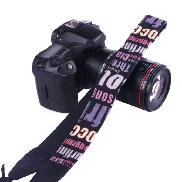 LYNCA LH-01 British Style Series Pink English Words Universal Genuine Leather Shoulder Neck Strap Camera Strap for Nikon / Canon / Sony / Panasonic / SLR DSLR ILDC