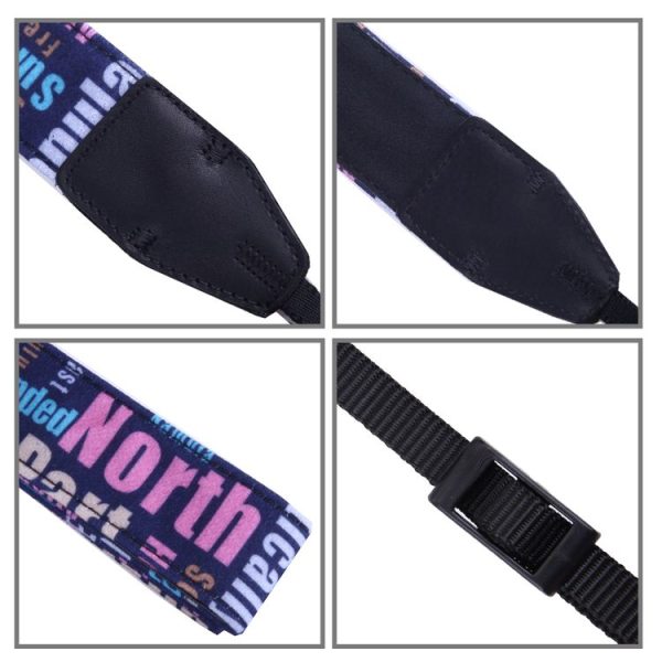 LYNCA LH-03 British Style Series Blue Background English Words Universal Genuine Leather Shoulder Neck Strap Camera Strap for Nikon / Canon / Sony / Panasonic / SLR DSLR ILDC - Image 4