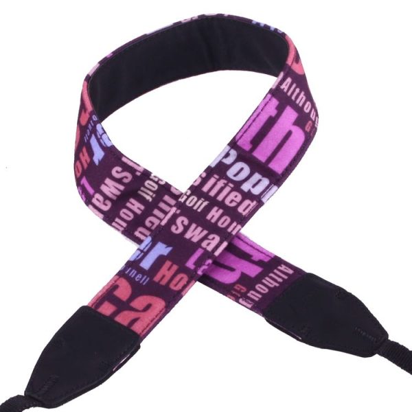LYNCA LH-04 British Style Series Purple Background English Words Universal Genuine Leather Shoulder Neck Strap Camera Strap for Nikon / Canon / Sony / Panasonic / SLR DSLR ILDC - Image 3