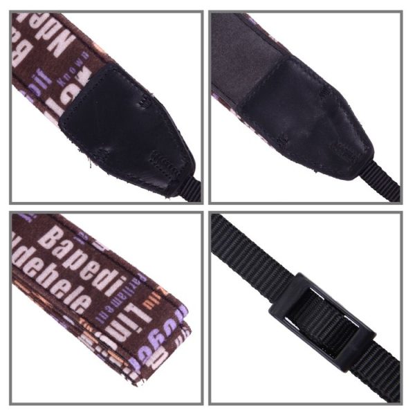 LYNCA LH-06 British Style Series Brown Background English Words Universal Genuine Leather Shoulder Neck Strap Camera Strap for Nikon / Canon / Sony / Panasonic / SLR DSLR ILDC - Image 4