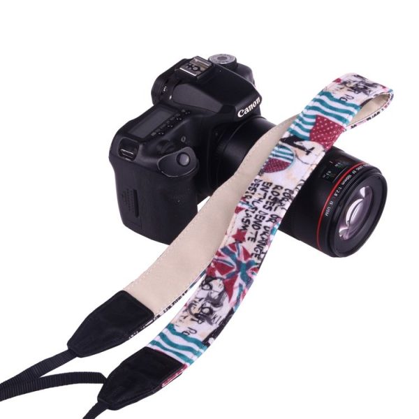 LYNCA LH-07 British Style Series Red Blue Flags Pattern Universal Genuine Leather Shoulder Neck Strap Camera Strap for Nikon / Canon / Sony / Panasonic / SLR DSLR ILDC