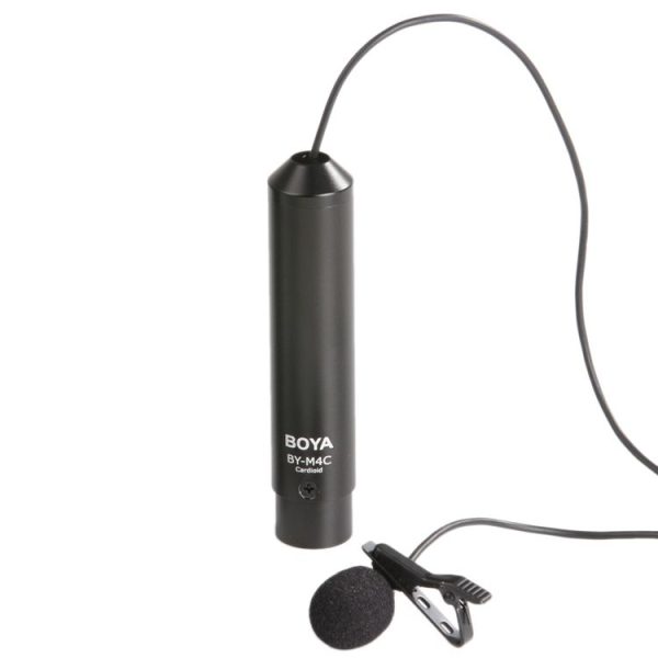 BOYA BY-M4C Professional Clip-On XLR Connector Lavalier Cardioid Condenser Microphone (Black) - Image 4