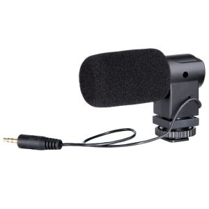 BOYA BY-V01 Stereo X / Y Condenser Microphone with Integrated Shock Mount Cold-shoe Mount & Windshield for Smartphones, DSLR Cameras and Video Cameras (Black)