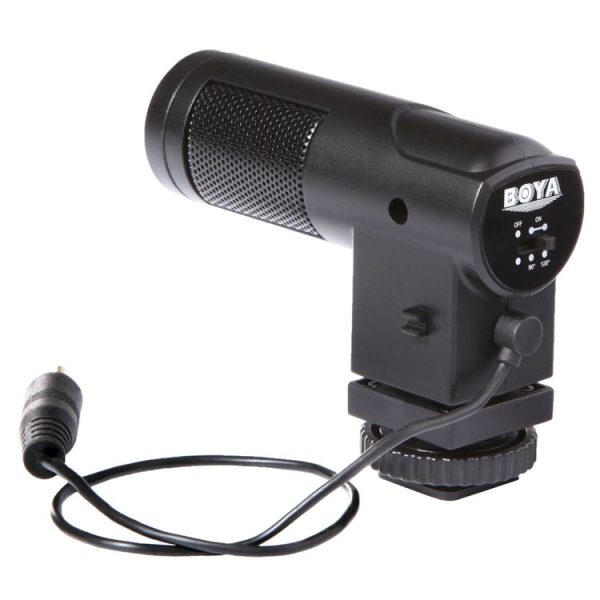 BOYA BY-V01 Stereo X / Y Condenser Microphone with Integrated Shock Mount Cold-shoe Mount & Windshield for Smartphones, DSLR Cameras and Video Cameras (Black) - Image 4