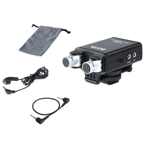 BOYA BY-SM80 Stereo X / Y Condenser Microphone with Integrated Shock Mount Cold-shoe Mount & Windshield for DSLR Cameras and Video Cameras (Black) - Image 3