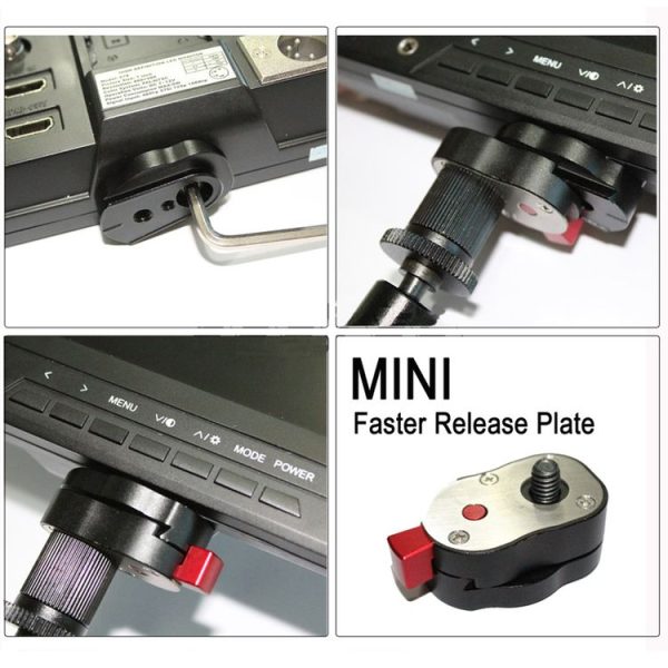 Mini Quick Release Plate for LCD Monitor Magic Arm LED light Camera Camcorder Rig (Black) - Image 8