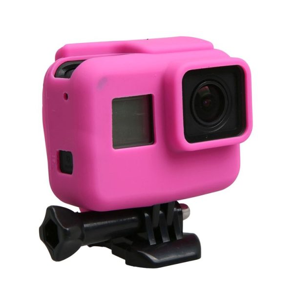 Original for GoPro HERO5 Silicone Border Frame Mount Housing Protective Case Cover Shell (Pink) - Image 4