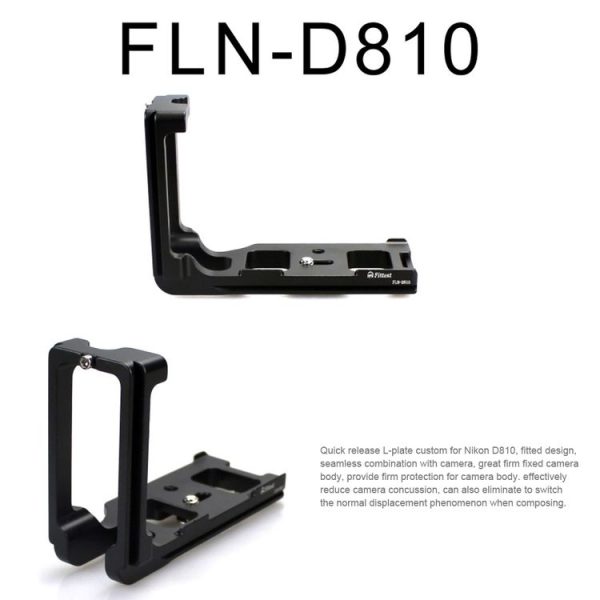FITTEST FLN-D810 Vertical Shoot Quick Release L Plate Bracket Base Holder for Nikon D810 (Black) - Image 3