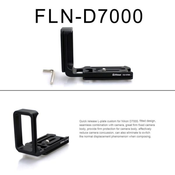 FITTEST FLN-D7000 Vertical Shoot Quick Release L Plate Bracket Base Holder for Nikon D7000 (Black) - Image 3