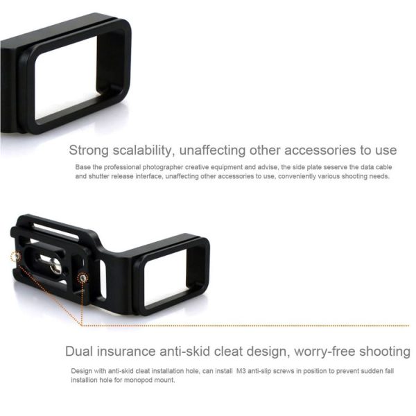 FITTEST FLN-D7000 Vertical Shoot Quick Release L Plate Bracket Base Holder for Nikon D7000 (Black) - Image 5