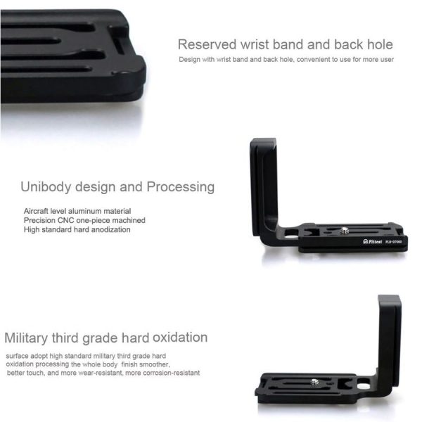 FITTEST FLN-D7000 Vertical Shoot Quick Release L Plate Bracket Base Holder for Nikon D7000 (Black) - Image 6