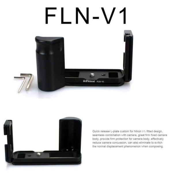 FITTEST FLN-V1 Vertical Shoot Quick Release L Plate Bracket Base Holder for Nikon V1 (Black) - Image 3