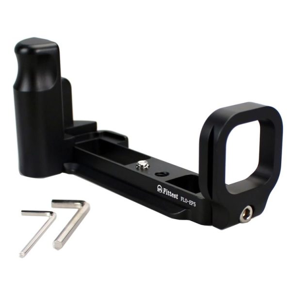 FITTEST FLO-EP5 Vertical Shoot Quick Release L Plate Bracket Base Holder for Olympus EP5 (Black) - Image 2