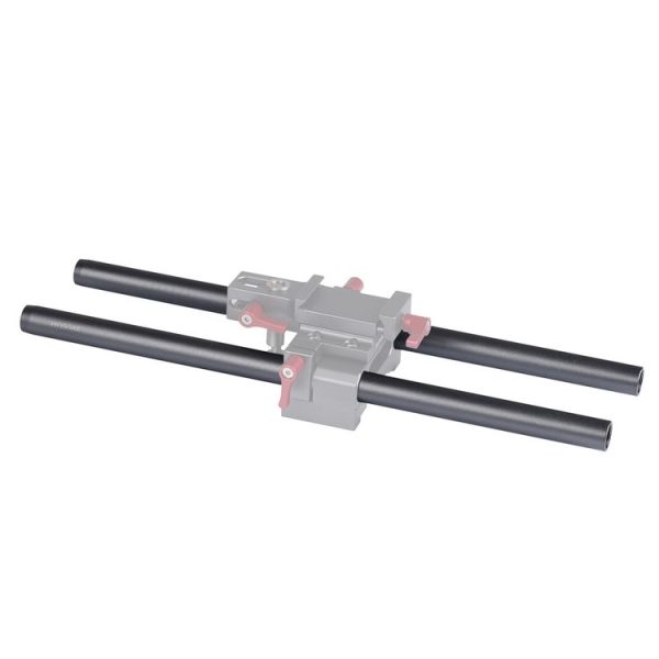 2 PCS WARAXE 2637 Diameter 15mm Length 150mm Aluminum Alloy Rods for 15mm Rod Rail Support System (Black)