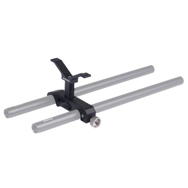 WARAXE 2639 Y Shape Telephoto Lens Support Bracket with Adjustable Knob for 15mm Rail Rod Support System (Black)