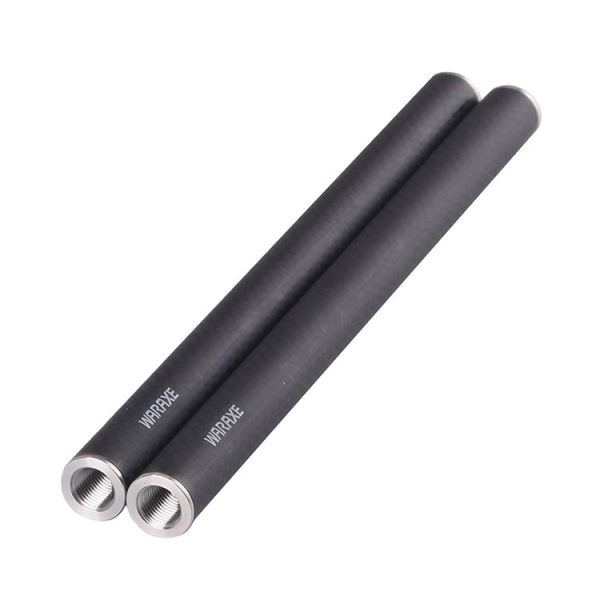 2 PCS WARAXE 1636A Diameter 15mm Length 300mm Carbon Fiber Rods for 15mm Rod Rail Support System, with Female Thread (Black)
