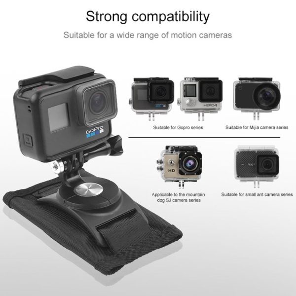 360 Degree Rotating Quick Release Strap Mount Shoulder Backpack Mount for GoPro, Insta360, DJI and Other Action Cameras (Black) - Image 9