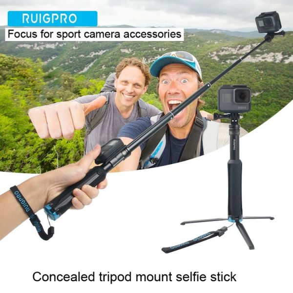 Portable Foldable Tripod Holder Selfie Monopod Stick for GoPro, Insta360, DJI and Other Action Cameras, Length: 23.5-81cm - Image 10