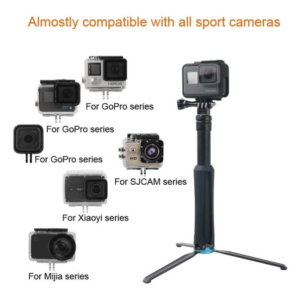 Portable Foldable Tripod Holder Selfie Monopod Stick for GoPro, Insta360, DJI and Other Action Cameras, Length: 23.5-81cm - Image 7