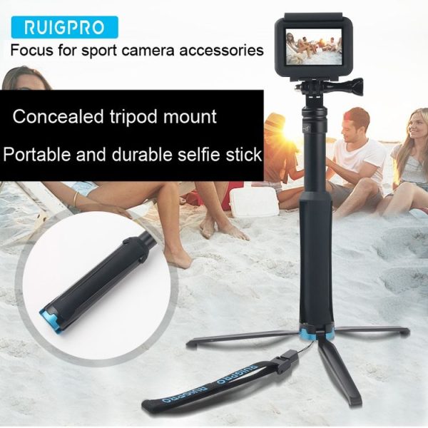 Portable Foldable Tripod Holder Selfie Monopod Stick for GoPro, Insta360, DJI and Other Action Cameras, Length: 23.5-81cm - Image 9
