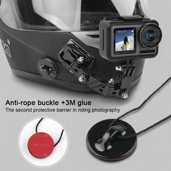 Cycling Helmet Adhesive Multi-Joint Arm Fixed Mount Set with J-Hook Buckle Mount & Adapter & Screw for GoPro, Insta360, DJI and Other Action Cameras - Image 10