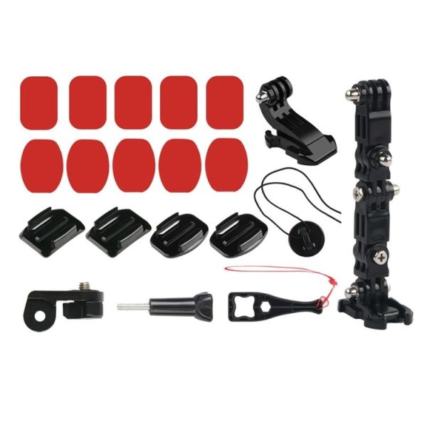 Cycling Helmet Adhesive Multi-Joint Arm Fixed Mount Set with J-Hook Buckle Mount & Adapter & Screw for GoPro, Insta360, DJI and Other Action Cameras - Image 2