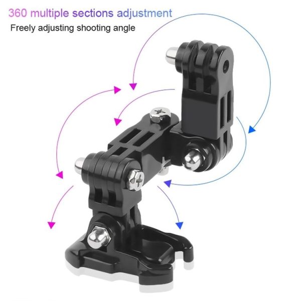 Cycling Helmet Adhesive Multi-Joint Arm Fixed Mount Set with J-Hook Buckle Mount & Adapter & Screw for GoPro, Insta360, DJI and Other Action Cameras - Image 3