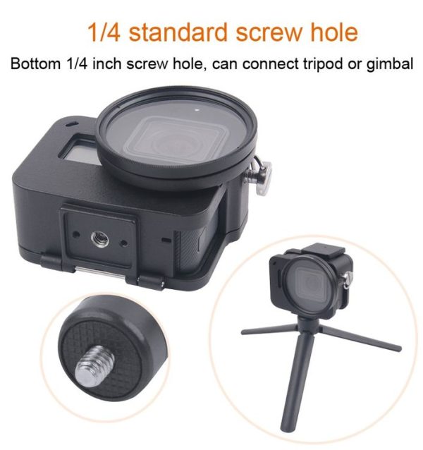 Housing Shell CNC Aluminum Alloy Protective Cage with Insurance Frame & 52mm UV Lens for GoPro HERO7 Black / 6 / 5 (Red) - Image 10