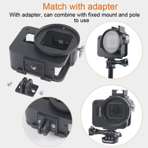 Housing Shell CNC Aluminum Alloy Protective Cage with Insurance Frame & 52mm UV Lens for GoPro HERO7 Black / 6 / 5 (Red) - Image 9