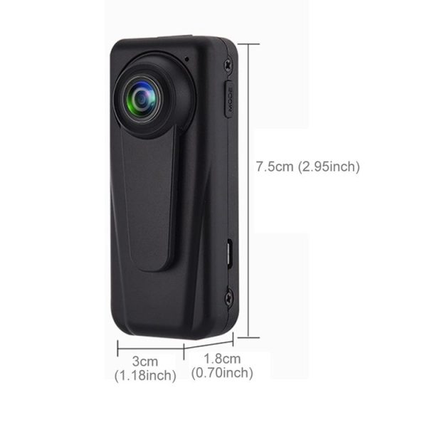 F1 FHD 140 Degree Wide Angle Viewing Mini DV Recorder Camera with Clip, Support Motion Detection & 128GB Micro SD Card (Black) - Image 4