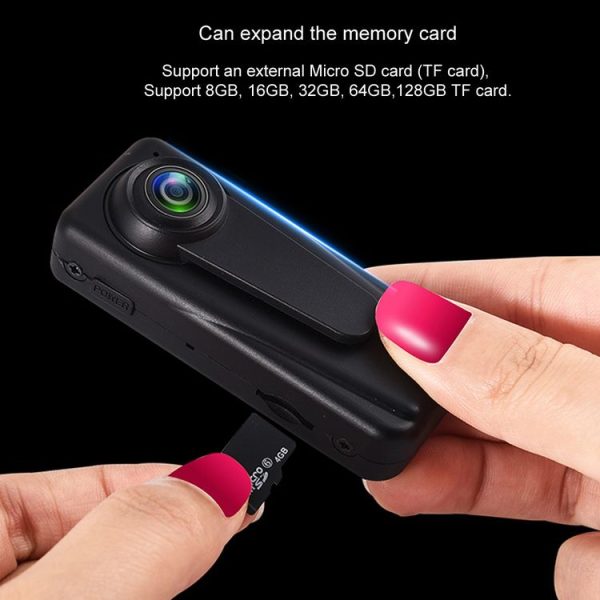 F1 FHD 140 Degree Wide Angle Viewing Mini DV Recorder Camera with Clip, Support Motion Detection & 128GB Micro SD Card (Black) - Image 8
