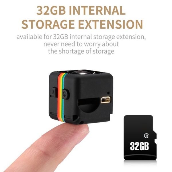SQ11 Mini DV HD 1080P 2MP Sport Recorder Camera with Holder, Support Monitor Detection & IR Night Vision & TF Card (Black) - Image 4