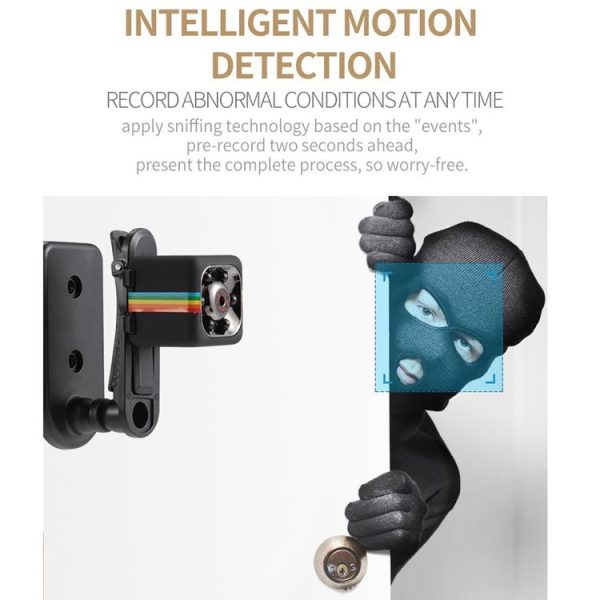 SQ11 Mini DV HD 1080P 2MP Sport Recorder Camera with Holder, Support Monitor Detection & IR Night Vision & TF Card (Black) - Image 5